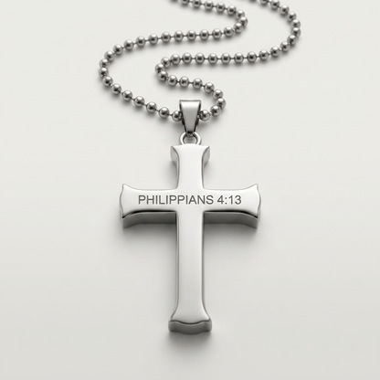 Philippians 4:13 cross necklace