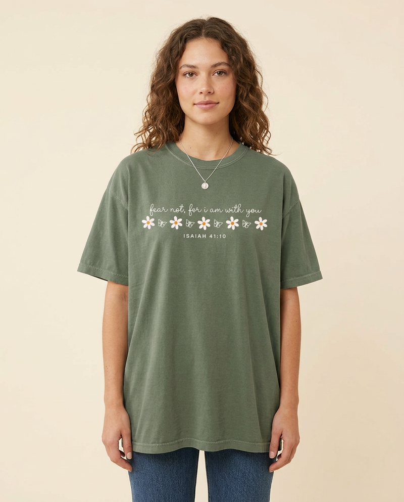 Fear Not For I Am With You Tee — Olive