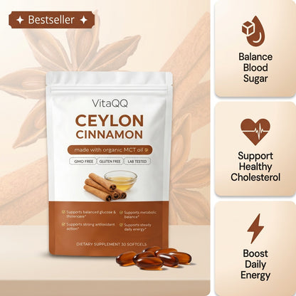 Ceylon Cinnamon 7200mg Equivalent with MCT Oil