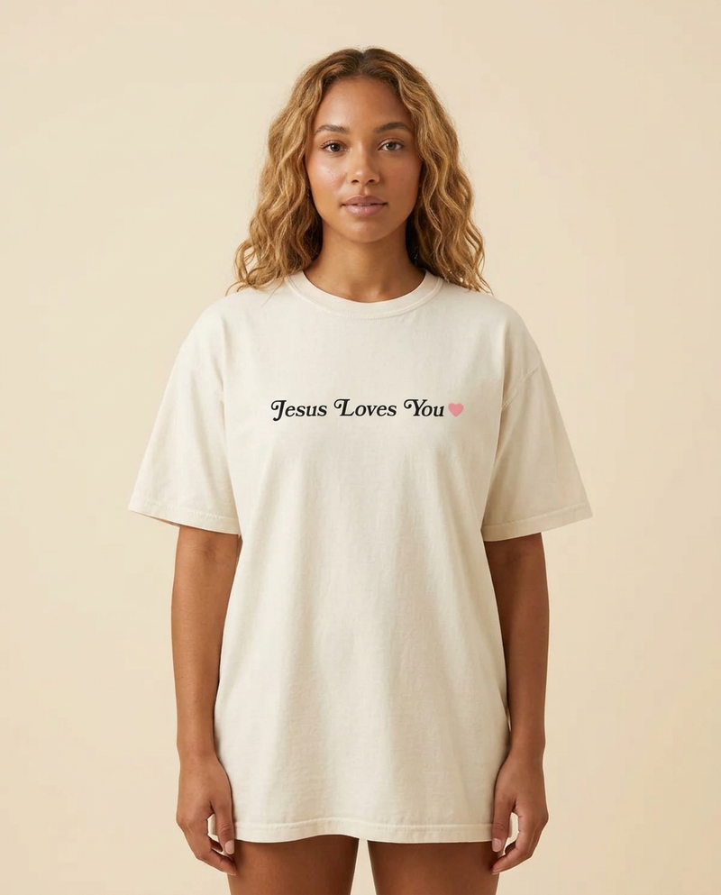 Jesus Loves You Tee — Ivory